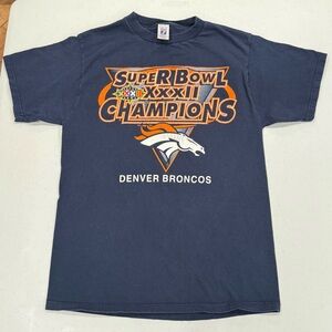 Vintage Denver Broncos 1998 Super Bowl 32 XXXII Champions T-Shirt Navy Large